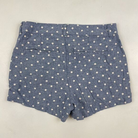 Old Navy Blue & White Polka Dot Chino Everyday Mid Rise Shorts Sz 2 Linen - Picture 5 of 5